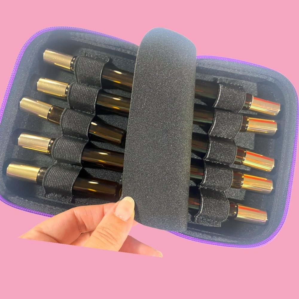 TRAVELLING COLOGNE CASE - 10 ROLLERBALL BOTTLES